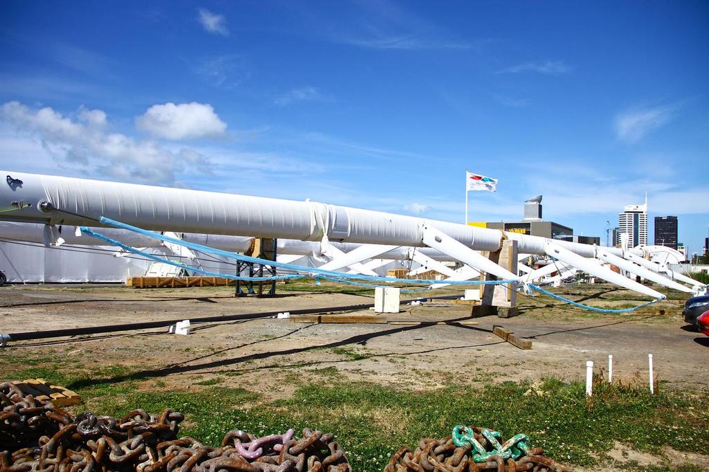 Part of Southern Spars rig yard - November 21, 2013 © Richard Gladwell www.photosport.co.nz